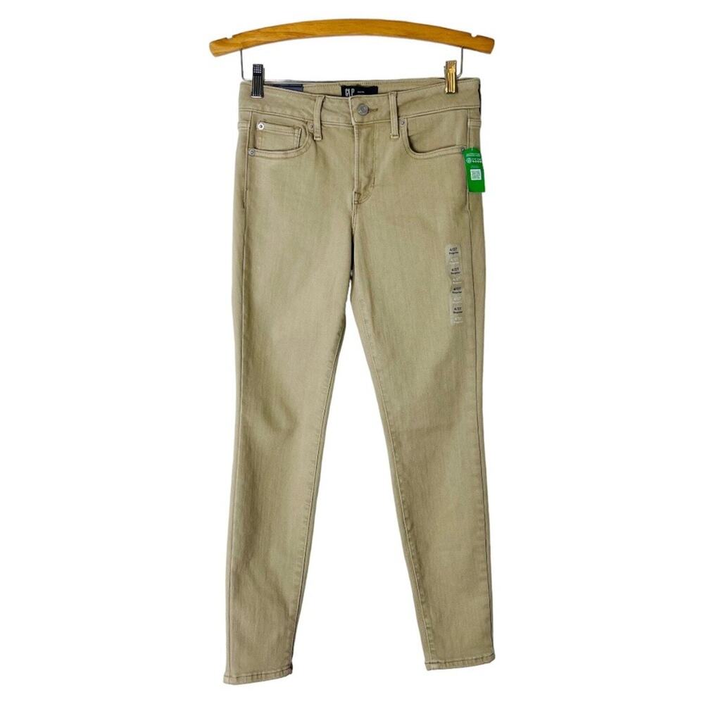 NWT Gap tan khaki universal legging skinny ankle jeans 4
